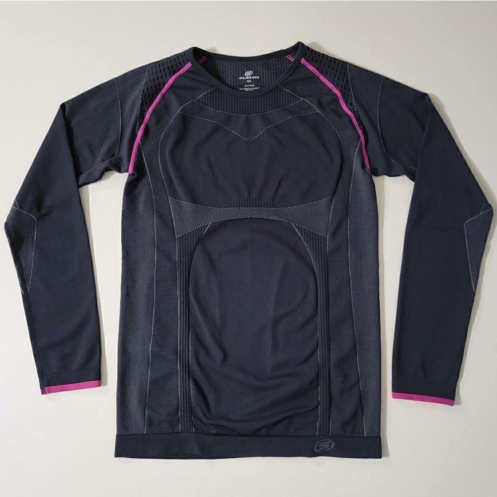 Slalom Women's Black Performance Long Sleeve Crewneck Pullover Top